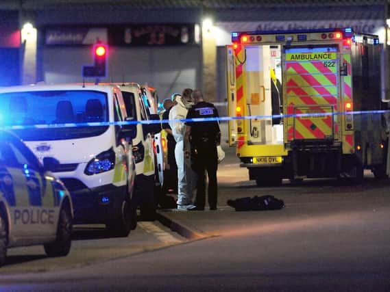 Emergency services on the scene at Oxford Road in Hartlepool on Friday night.