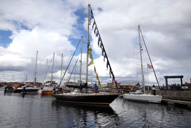 The Black Diamond of Durham return to Hartlepool Marina after recording its best ever performance in the Tall Ships Race. Picture: CHRIS BOOTH