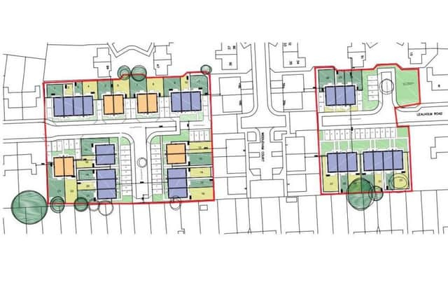 Plans for where new 33 houses are proposed in Lealholm Road, Hartlepool