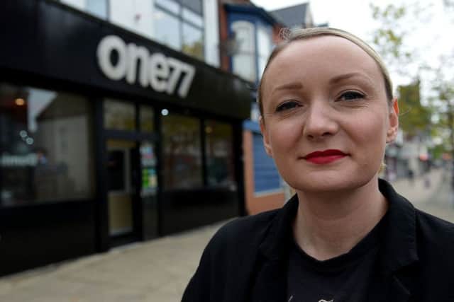 Business development officer Lisa Wilson outside of Cafe One77 York Road. Picture by FRANK REID
