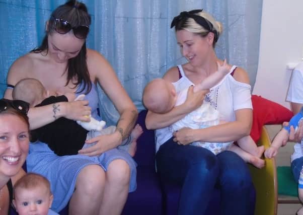 Mothers breastfeeding at the event in Hartlepool.