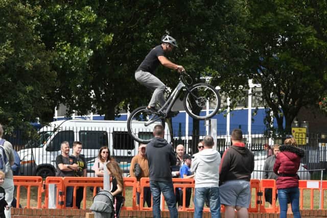 A BMX stunt rider at Hartlepool Show and Horticultural Festival at Rift House Rec. on Saturday.