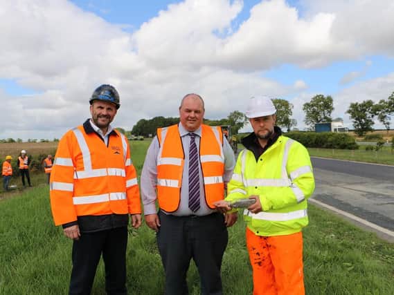 (L-R) Dave Elliott, John Reed and David Wykes at the A689 site.
