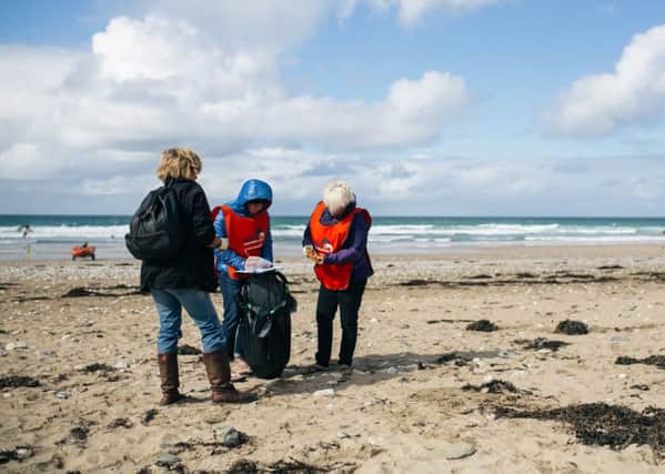 People taking part in a previous Marine Conservation Society beach clean.