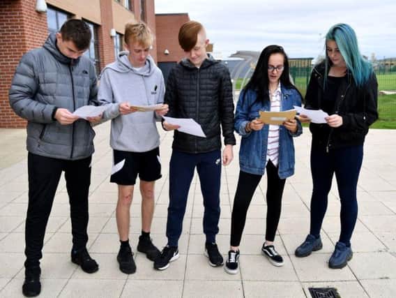 Manor Academy students find out their GCSE results. Picture by Frank Reid.