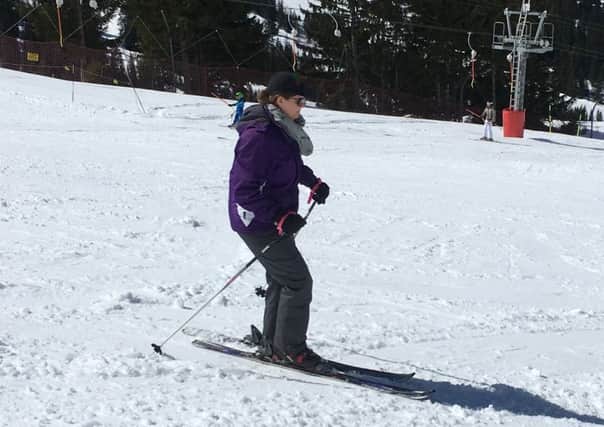 Hannah Flanders hitting the ski slopes.