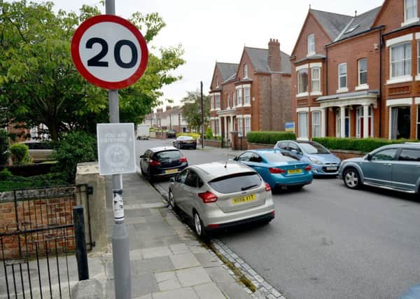 One of the 20mph signs in Clifton Avenue, Hartlepool. Picture by FRANK REID