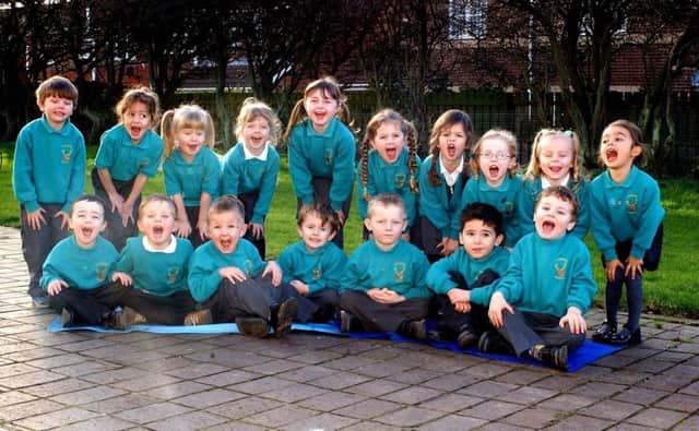 They had lots to shout about. They were new starters at Clavering Primary School in 2004.