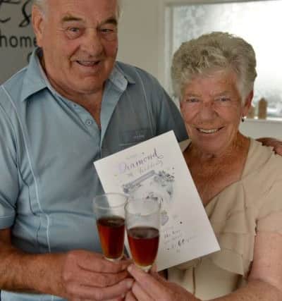 Doug and Beatrice Wetherell on their Diamond wedding anniversary. Picture by FRANK REID