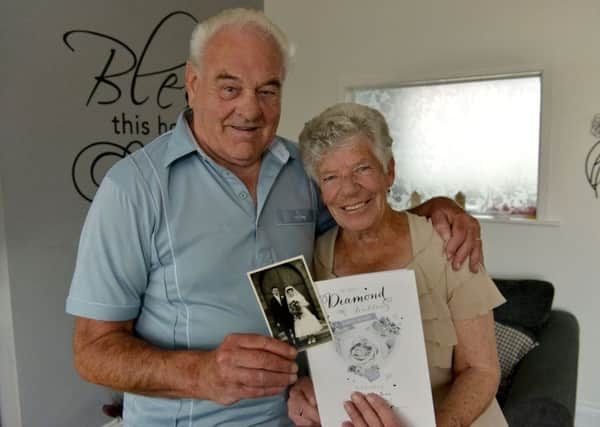 Doug and Beatrice Wetherell on their Diamond wedding anniversary. Picture by FRANK REID