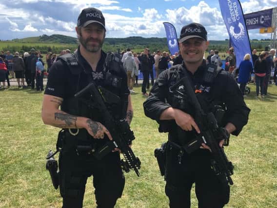 Armed police at the Race for Life in Sunderland in 2017. Firearms officers will be back on patrol for the Great North Run