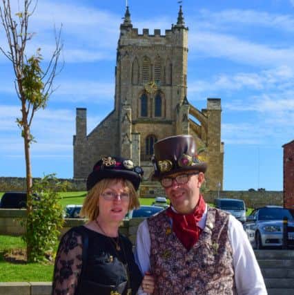 Andrew and Lynn Gaffney of Derbyshire in all their finery.