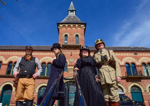Hartlepool's first Steampunk festival took place over the weekend at The Borough Hall and the Heugh Battery. Steampunk enthusiasts The Lowther family l-r Martin, Peter, Penny and Derek