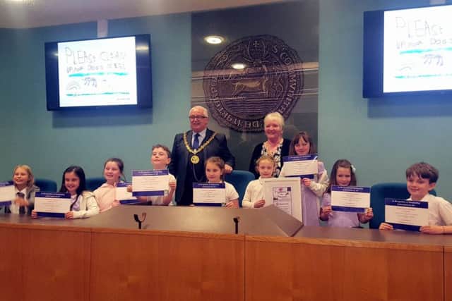 Hannah Dunning and fellow pupils who took part in the competition were presented with certificates by the Mayor of Hartlepool.