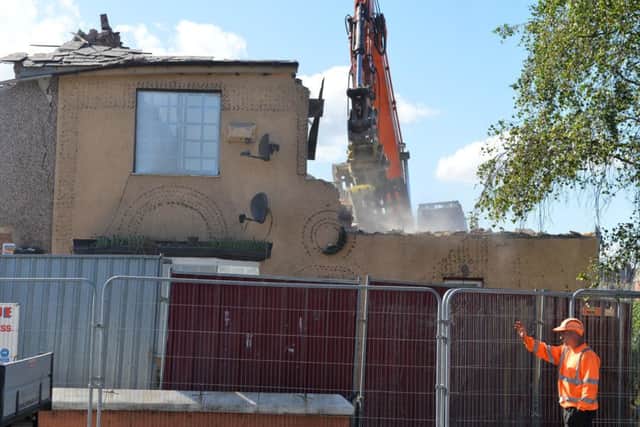 Demolition of the 'Can House' on Raby Road