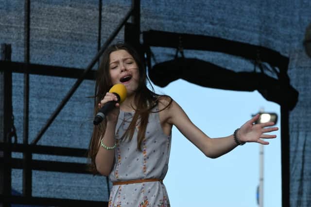 Singer Courtney Hadwin performing at the Waterfront Festival, Jacksons Landing, Hartlepool, last year.