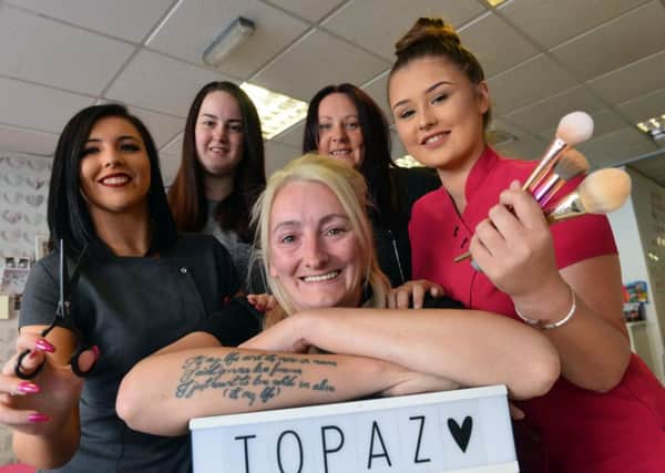 Topaz Nails & Beauty have been nominated for North East Beauty Industry Award. Salon owner Leanne Collins with staff from left Toni Woolston, Megan Poad, Amgela Phillips and Kaitlyn Eade