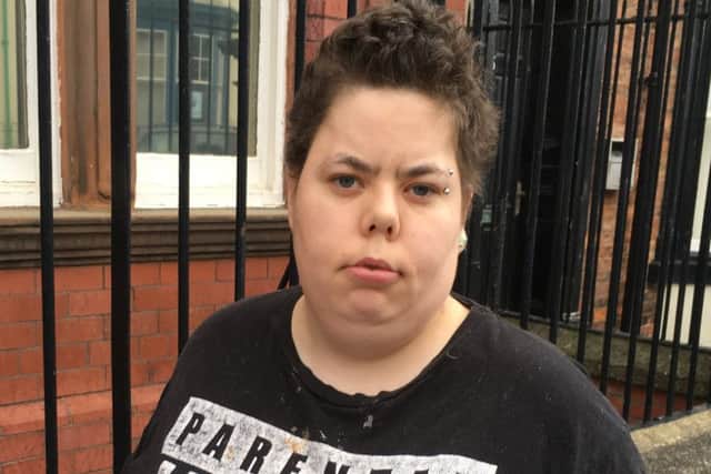 Hannah Wainwright, 21, who is appealing for information about her missing dog.