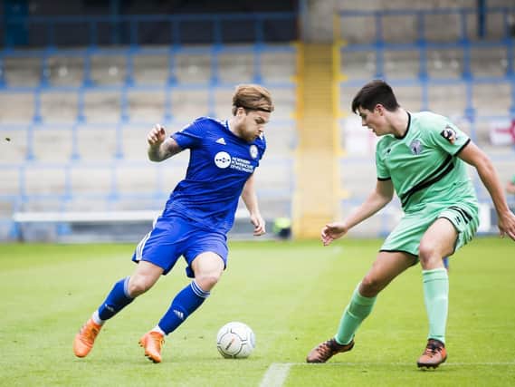 Halifax Town winger Jordan Preston - who could feature against Pools