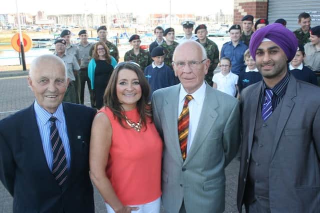 From left: Eric Priest, president of Hartlepool Sea Cadets; Jeanette Henderson, chairman of Hartlepool Youth; Robert Atkinson, trustee of Hartlepool Youth; and Satpal Pandal, of Square One Law