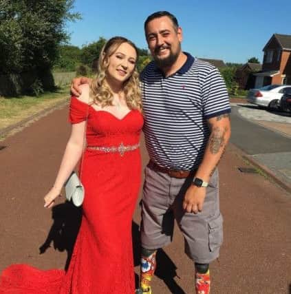 Shauna-Leigh Winspear with dad Craig WInspear who lost both legs in Afghanistan in 2011.