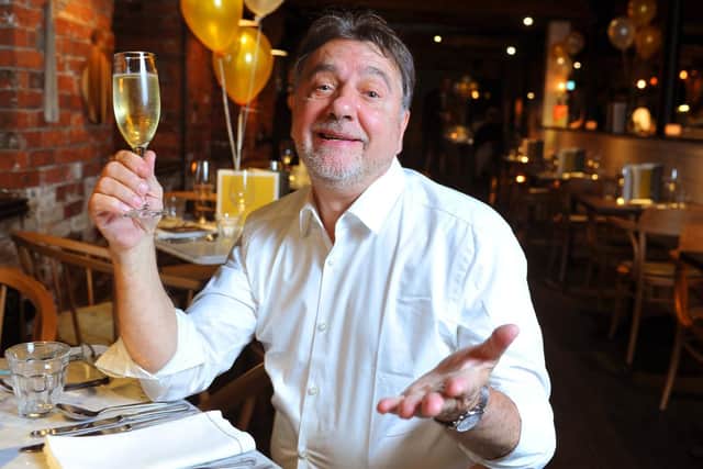 Chris Finnigan trained with Raymond Blanc, seen here at celebrations for one of his own restaurants.