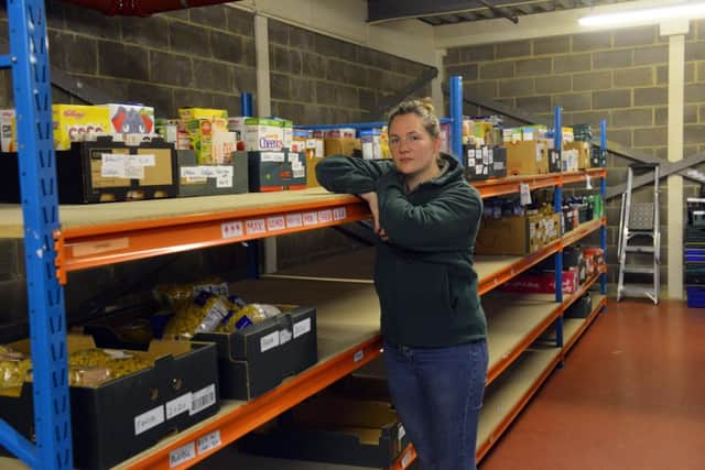 Hartlepool Foodbank running low on stock. Coordinator Abi Knowles