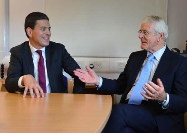 The Rt. Hon. David Miliband and The Rt.Hon. Sir John Major at Harton Academy