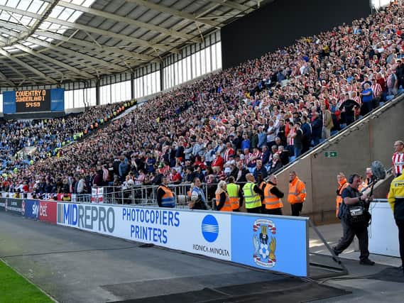 The Sunderland support at Coventry City.