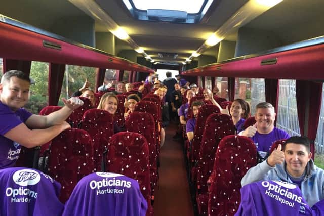 Alice House Hospice runners on the bus.