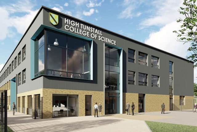 An artists impressions of the new High Tunstall College of Science. Courtesy of BAM Design