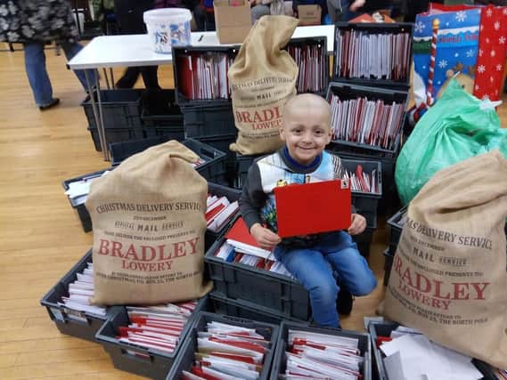 Bradley Lowery received Christmas cards from around the world.