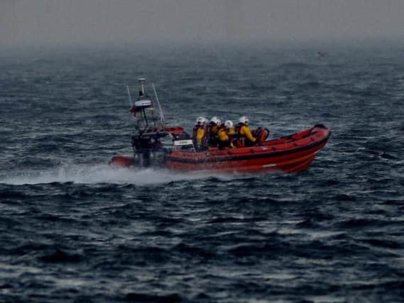 Hartlepool RNLI inshore lifeboat and volunteer crew pictured during the search off Seaton Carew. Photo by Tom Collins/RNLI.