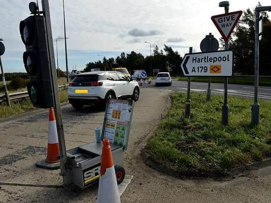 Motorists heading to and from Hartlepool are facing delays on the A179.