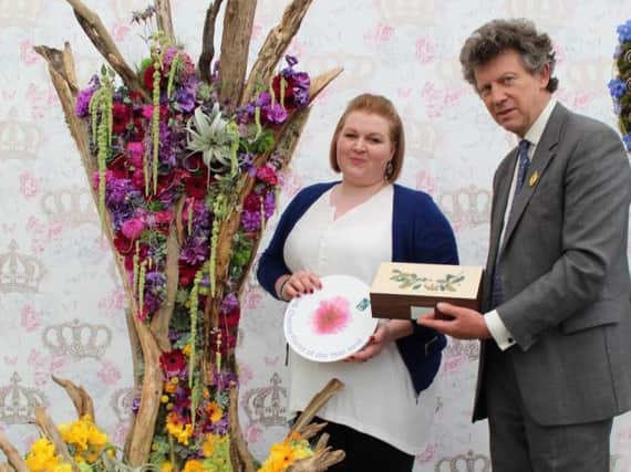 Rebecca winning the title of Chelsea Florist of the Year 2018