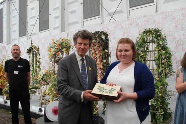 Rebecca winning the title of Chelsea Florist of the Year 2018.