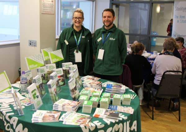 The Trust's  Macmillan cancer information centre staff Louise Harland and Alan Chandler, at the last Living With and Beyond Cancer event at the Billingham Forum in March this year.