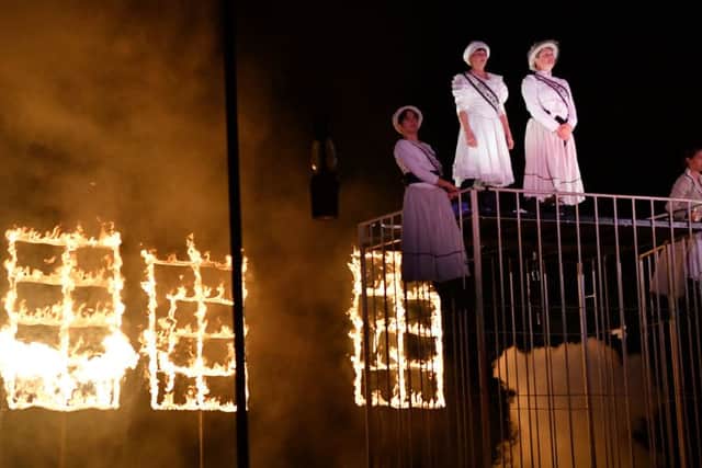 The Glass Ceiling performance in Ward Jackson Park marking 100 years since women got the vote.