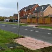 The new bus stops on Merlin Way. Picture by FRANK REID
