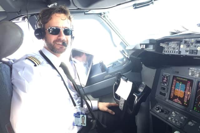 Jeff Best in the cockpit for his day job as a pilot
