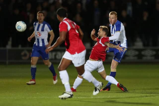 Conor Newton in action for Pools.