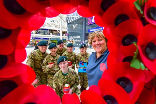 Hartlepool's Poppy sales organiser Sian Cameron and local Army Cadets at the launch of last year's Poppy Appeal at Middleton Grange Shopping Centre.