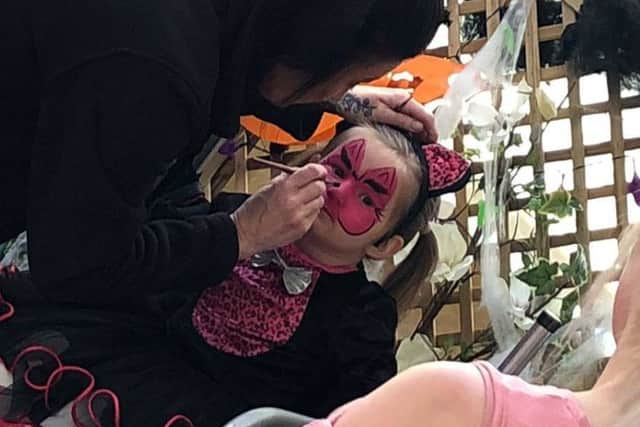 Facepainting proved popular with the guests at the party.