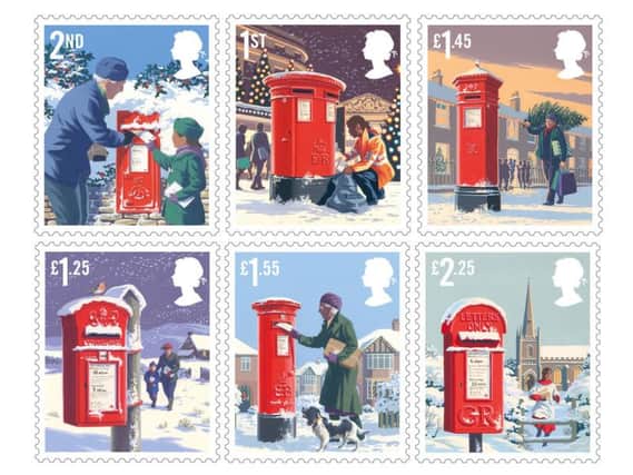 The 2018 Christmas stamps unveiled by the Royal Mail today.