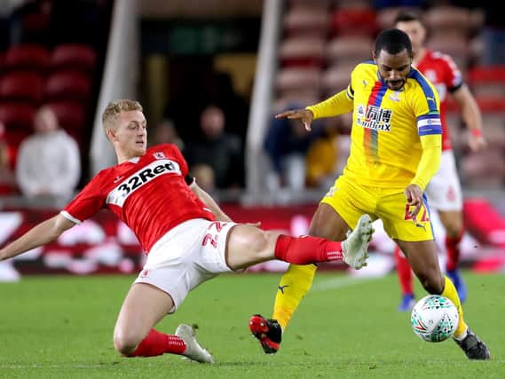 Jason Puncheon playing for Crystal Palace against Middlesbrough.