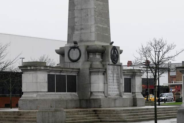 Hartlepool's war memorial in Victory Square.