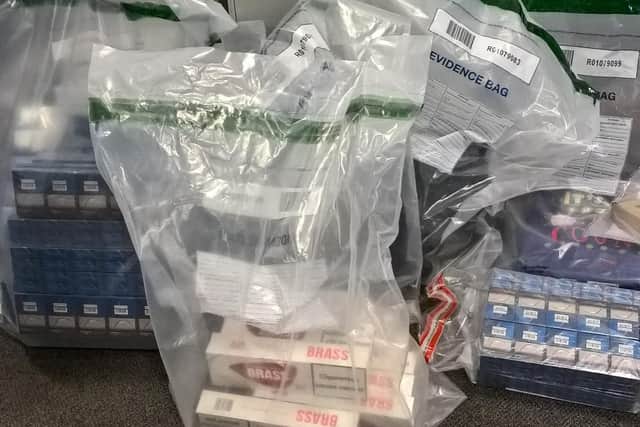 Bags of tobacco seized in the raids by Durham Constabulary and Durham County Council.