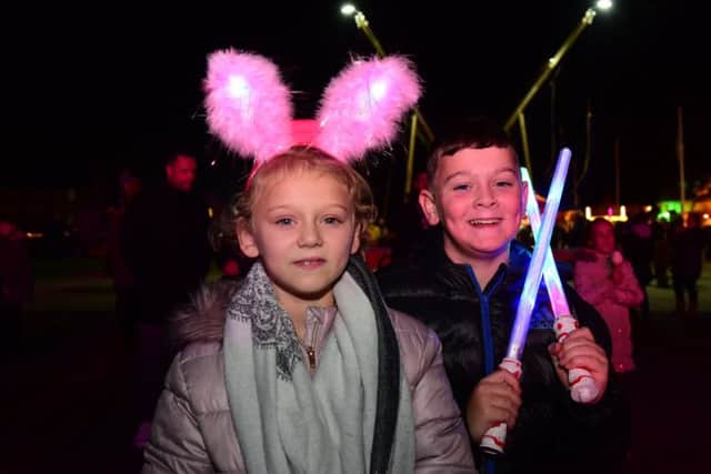 Lily (7) and cameron (11) Milner at the Hartlepool Fireworks at Seaton Carew