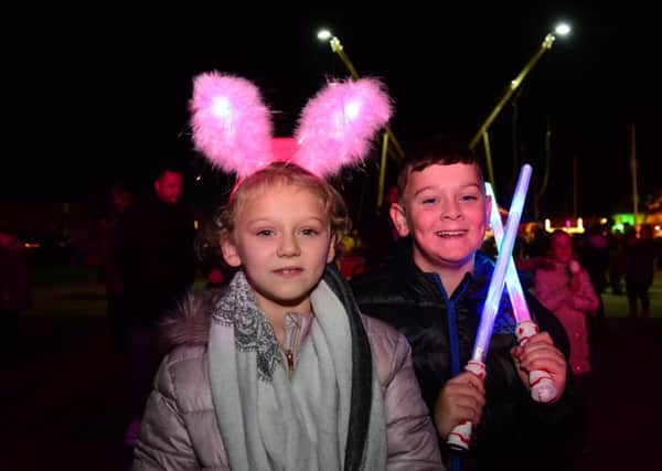 Lily (7) and cameron (11) Milner at the Hartlepool Fireworks at Seaton Carew