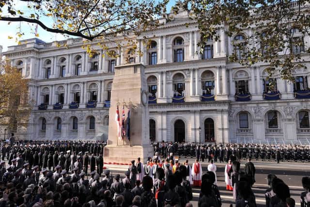 A previous Remembrance Sunday Service at the Cenotaph memorial in Whitehall, central London. Picture: Dominic Lipinski/PA Wire.